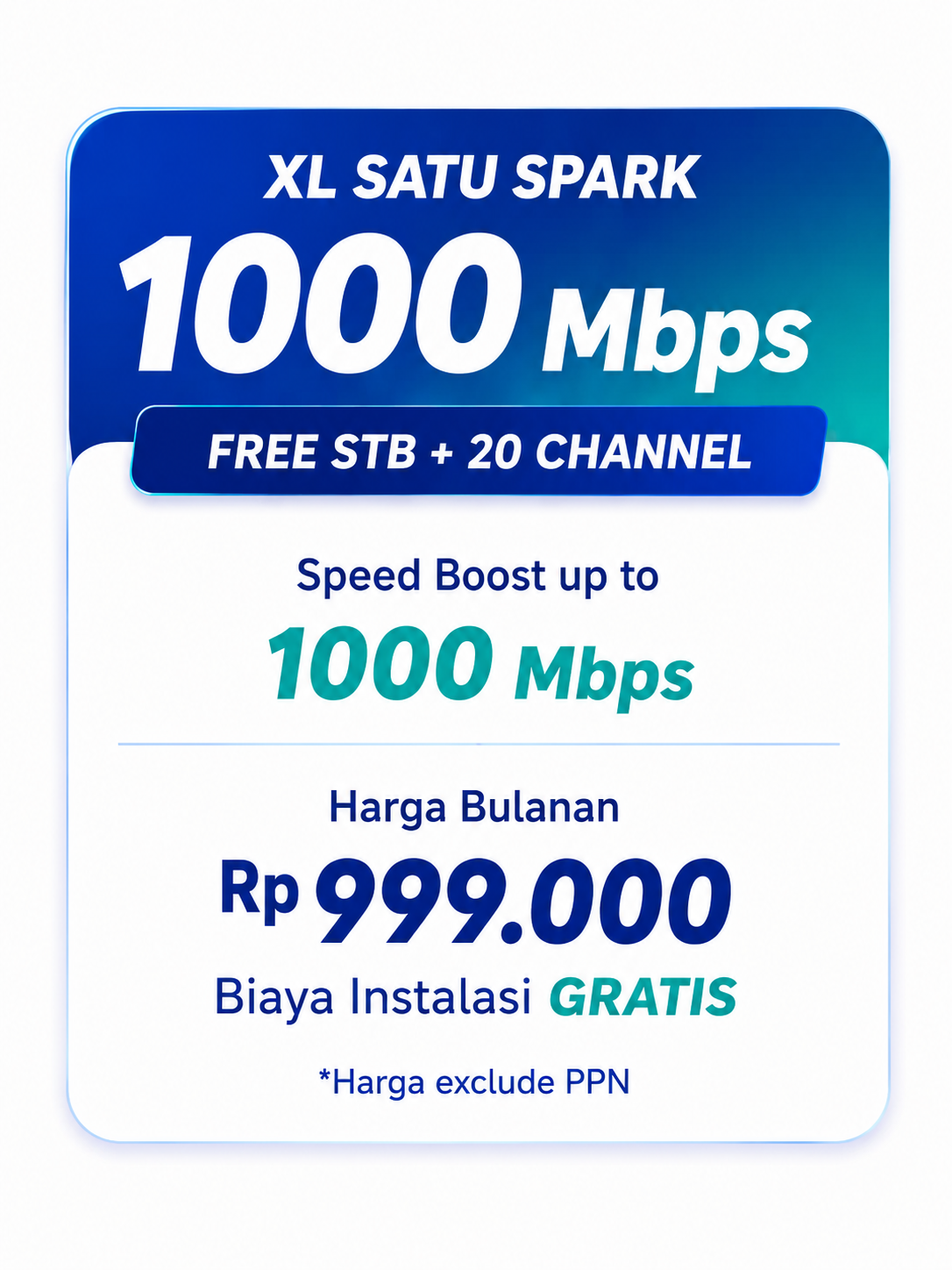 Paket XL SATU Spark 1000 Mbps